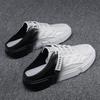 Mesh Closed Toe Sandals Half Shoes For Men Mules Flat Board Shoes Backless Loafers Slippers Man Slides Semi-Drag Casual Shoes