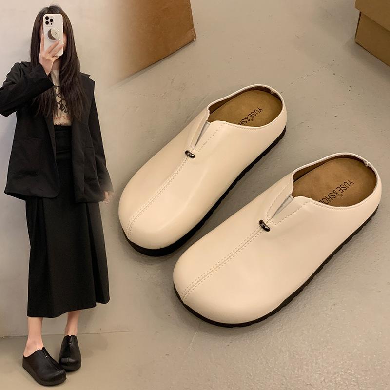 

Туфли ленивая сумка голова полушлепанцы женские весенние новые верхняя одежда Мюллер шорты Лебокен Биркен завышенная платформа 2025 40 бежевый