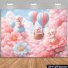 2D Teddybär Heißluftballon Babyparty Fotografie Hintergrund