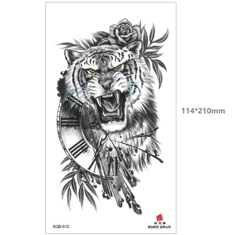 Dragon Wolf Tiger Black Water Transfer Simulation Disposable Temporary Half-Arm Animal Set Tattoo Sticker