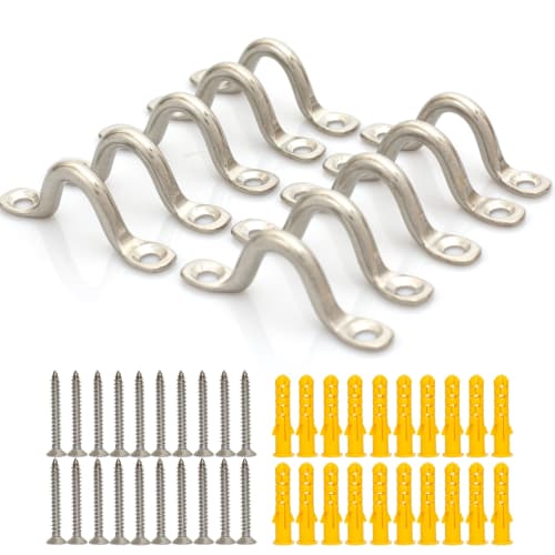 10-Piece Pad Eye Set, 316 Stainless Steel, for Awnings, Hooks, and Eye Straps, Ideal for Yachts, Boats, and Marine Applications, including Seats, Sail