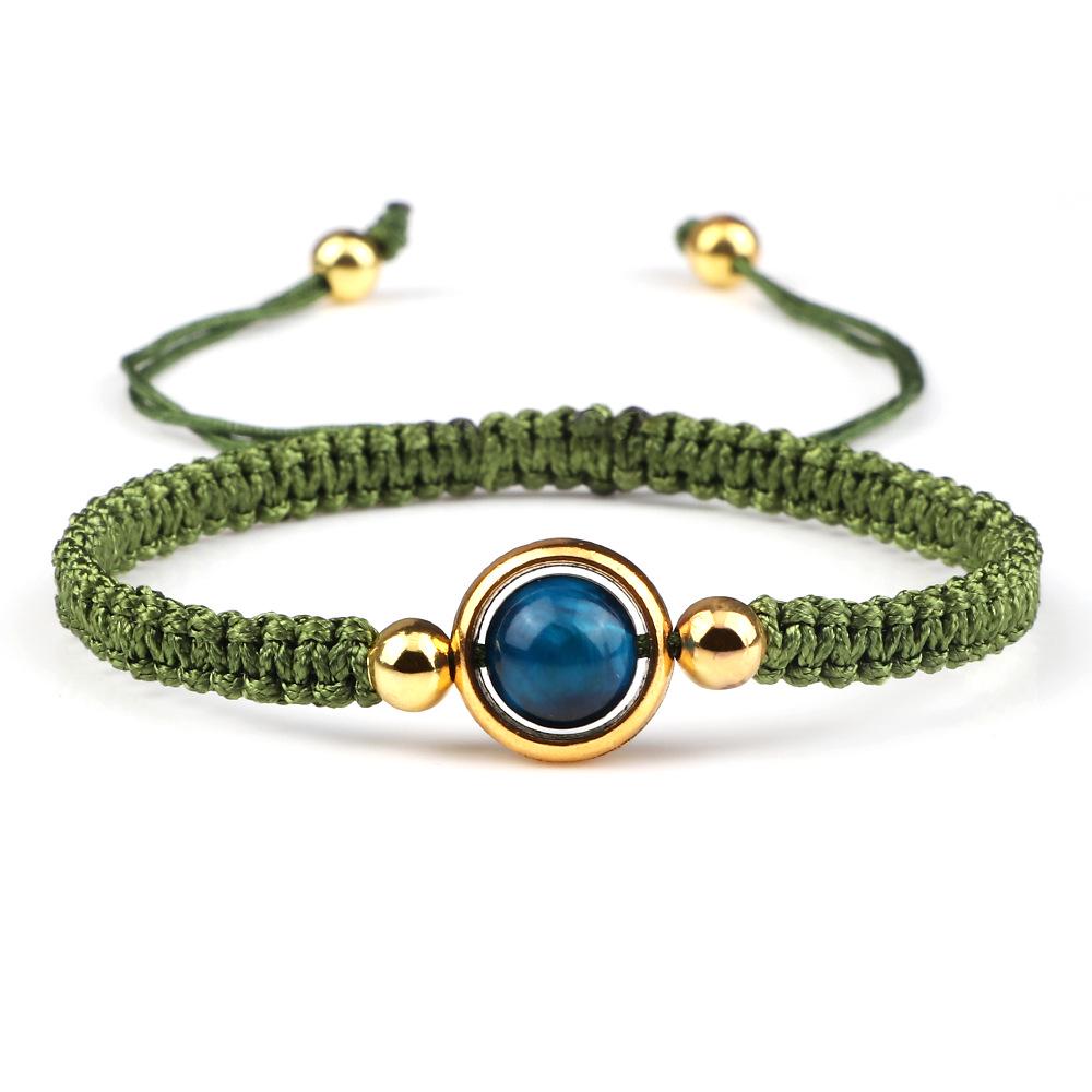 Handmade European-American Year of the Tiger Blue Sapphire Red String Bracelet - Stylish Couple's Gift