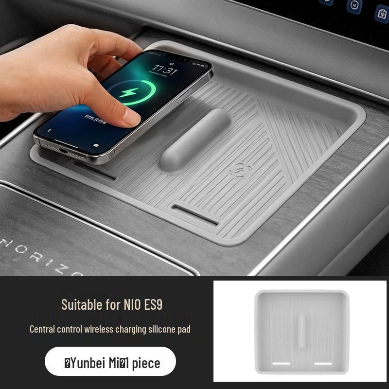 Anti-slip Silicone Pad for Nio ES9 Wireless Charger: Center Console Car Interior.