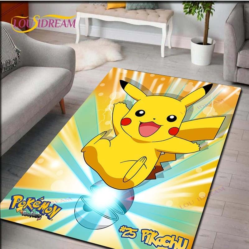Pokemon Rug Cartoon Carpets Anime Carpet Living Room Tea Table Mats Bedroom Rug Washable Floor Mats Household Area Mat Gift