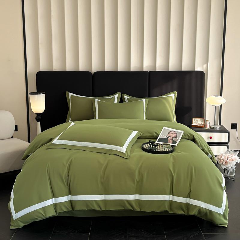 Light luxury Thick Brushed Bed Sheets, Duvet Cover Set, Four Piece Bedding Set Bed Sheet, Fully Enclosed for Home Gift