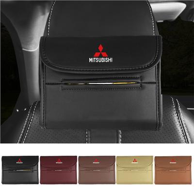 Auto-Taschentuchbox-Halter Nappaleder Mit Befestigungsgurt Für 9 X ASX L200 Colt Outlander Pajero Lancer Eclipse Cross Triton
