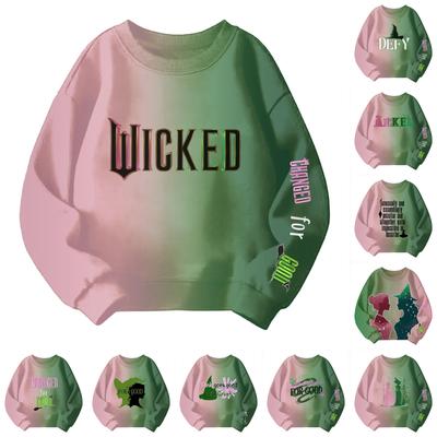 Kids Seven Sleeve Round Neck Christmas Printed Casual Top