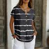 Top Casual de Manga Corta de Algodón y Lino para Mujer, Holgado y Elegante