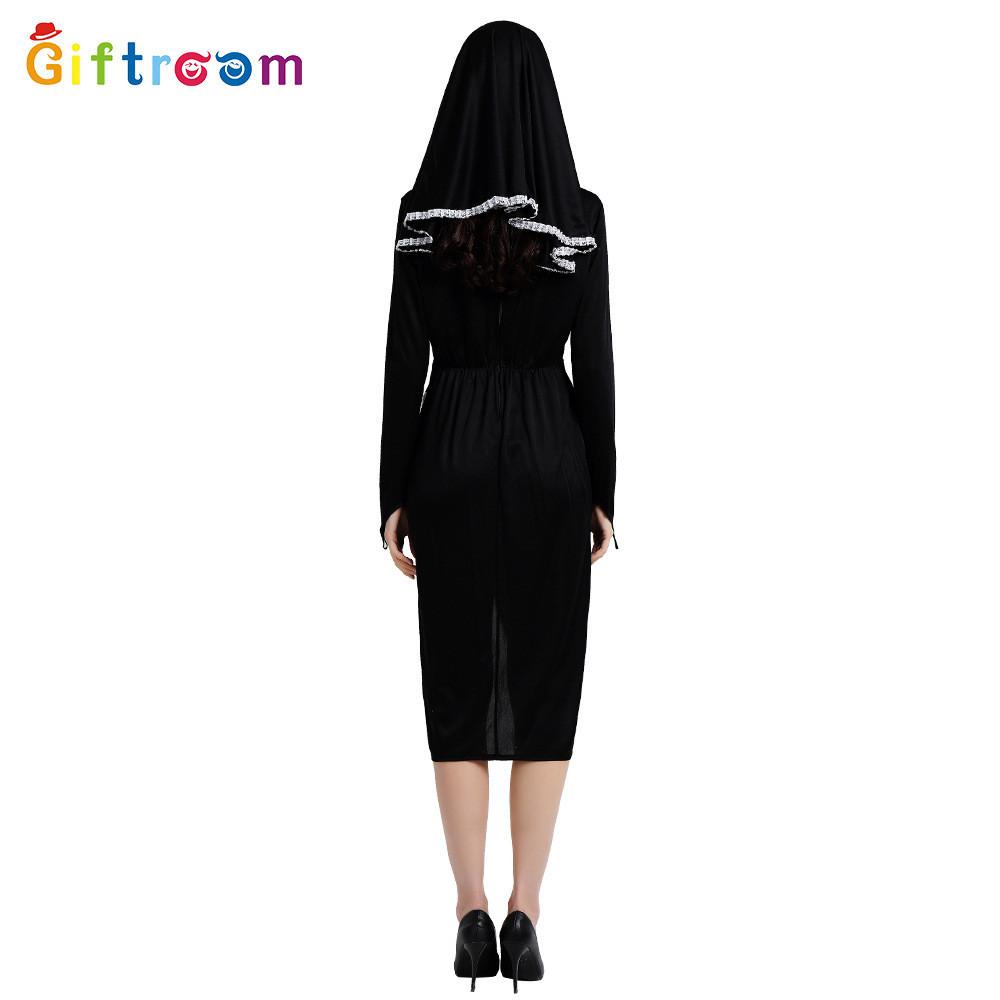 Bezauberndes Halloween-Thema Kurzer Rock Kostüm Sexy Nonnenkleidung Für Damen