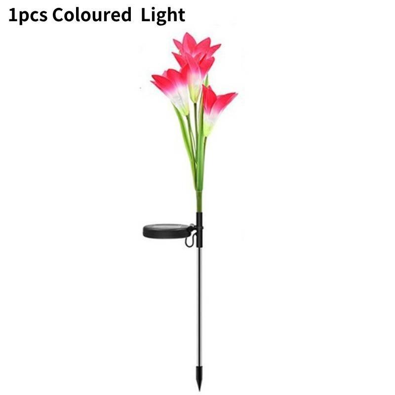 Outdoor Simulation Lily Waterproof Led Solar Light Lawn Lights Garden Decoration