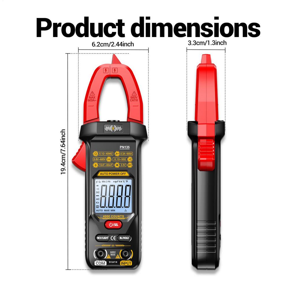 Clamp Multimeter Intelligent AC Tester 4000 Counts Smart Digital Display Clamp Meter For Electrician Workshop Garage Automotive