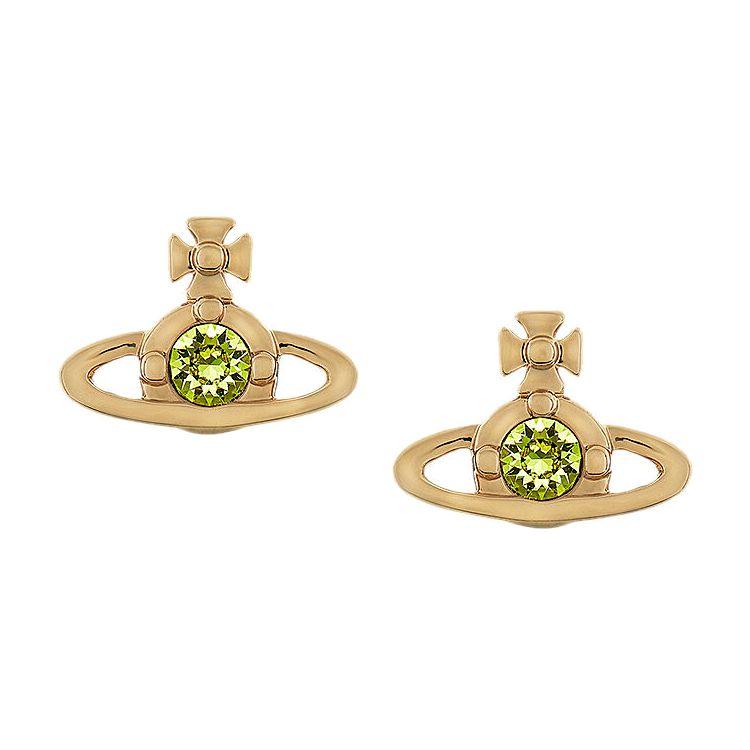 Vivienne Westwood Nano Solitaire Saturn Brass Earrings Women Earrings Gold 6201003702R610R610 Box+Shopping Bag