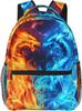 Dragons Backpack For Boys Girls Red Blue Fire Bookbags Lightweight Adjustable Elementary Middle High School Bags