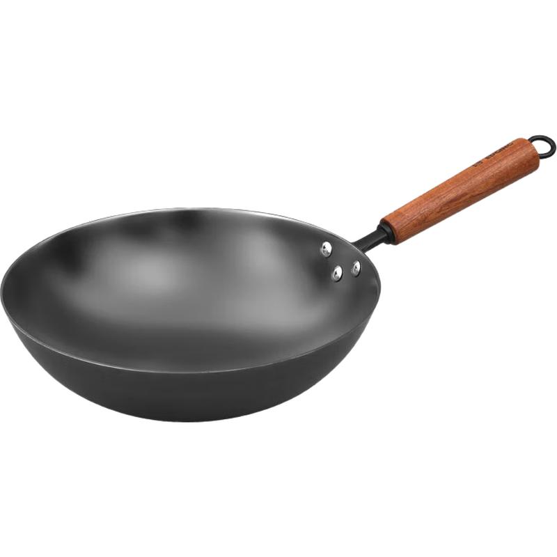 Чугунный круглый вок Dianjiang без покрытия, 30 см