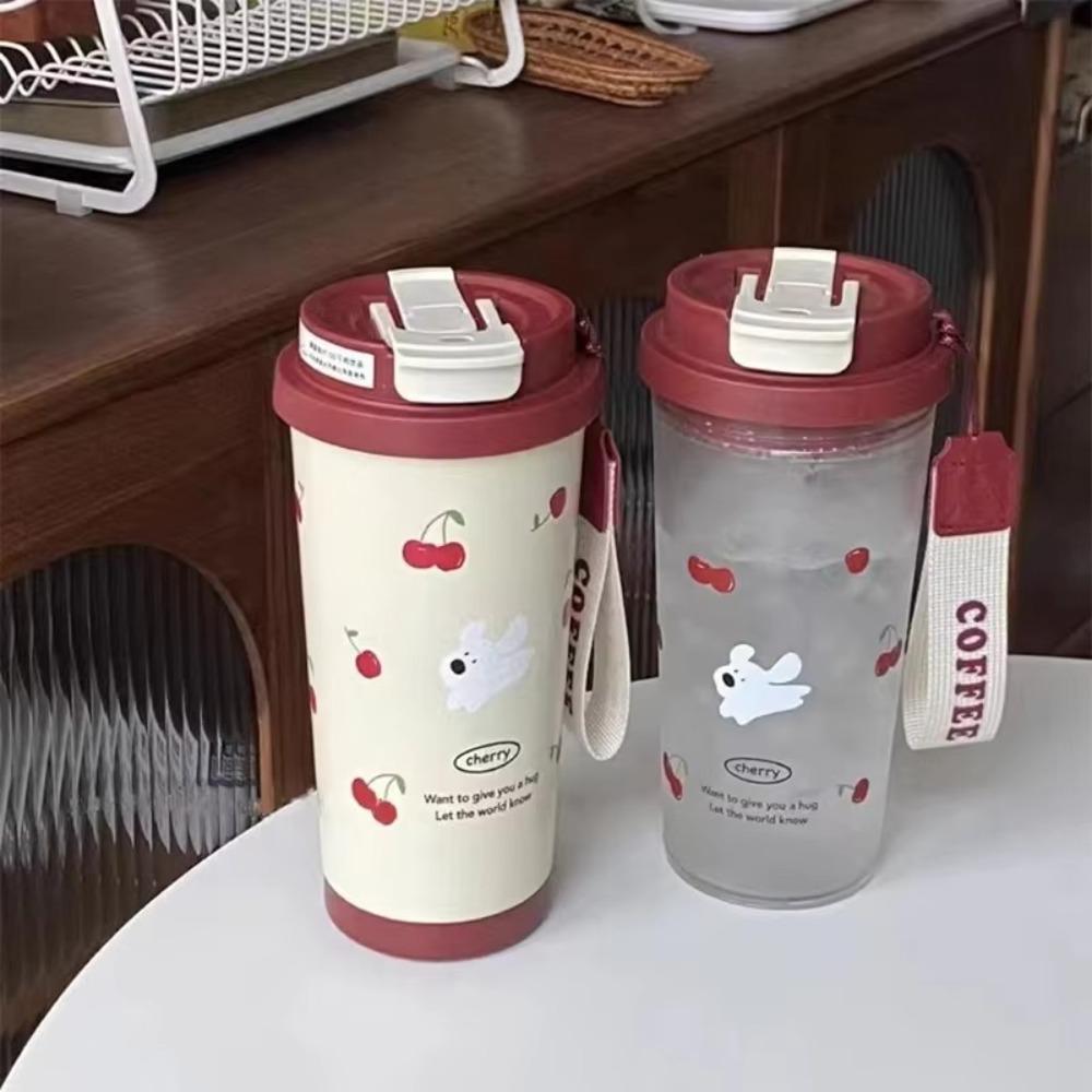 550ml Water Bottle Double Drinking Plastic Cups Cute Coffee Cup  Student