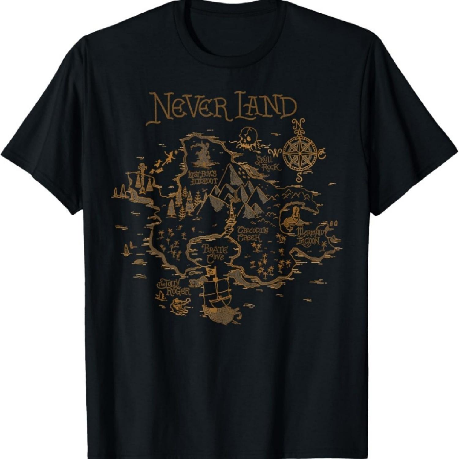 Disney Peter Pan Never Land Map Graphic T-Shirt T-Shirt S