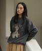 TTUDEMENT English Dog Graphic Sweatshirt_Charcoal