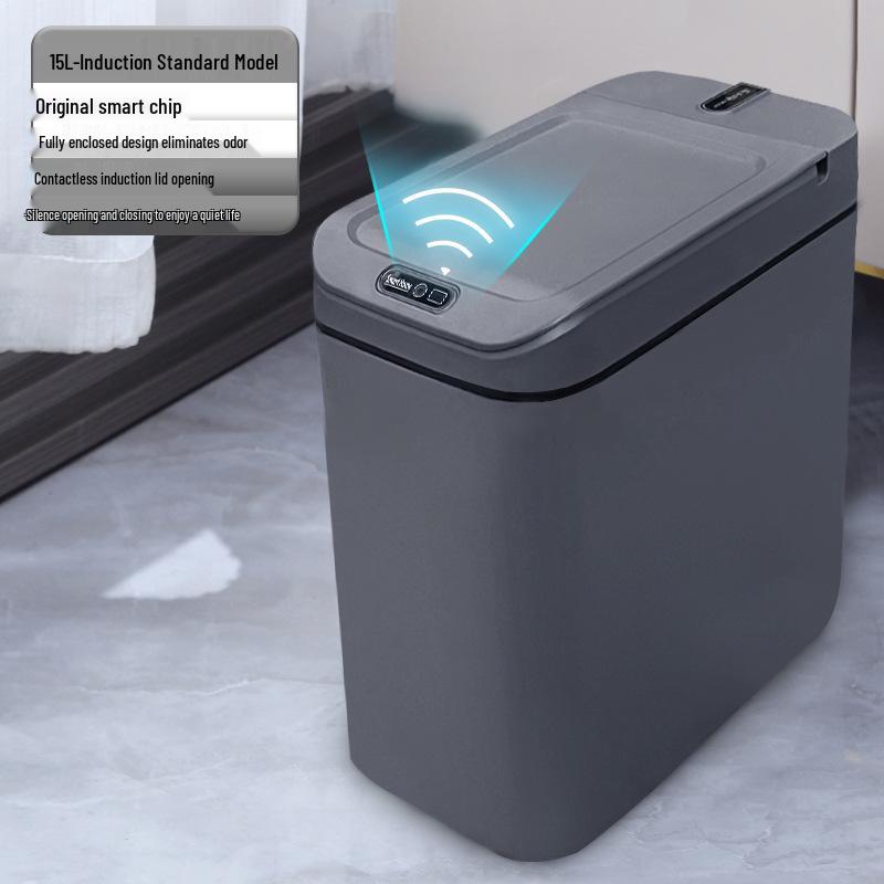 Smart Large-Capacity Induction Trash Can for Kitchen & Bathroom