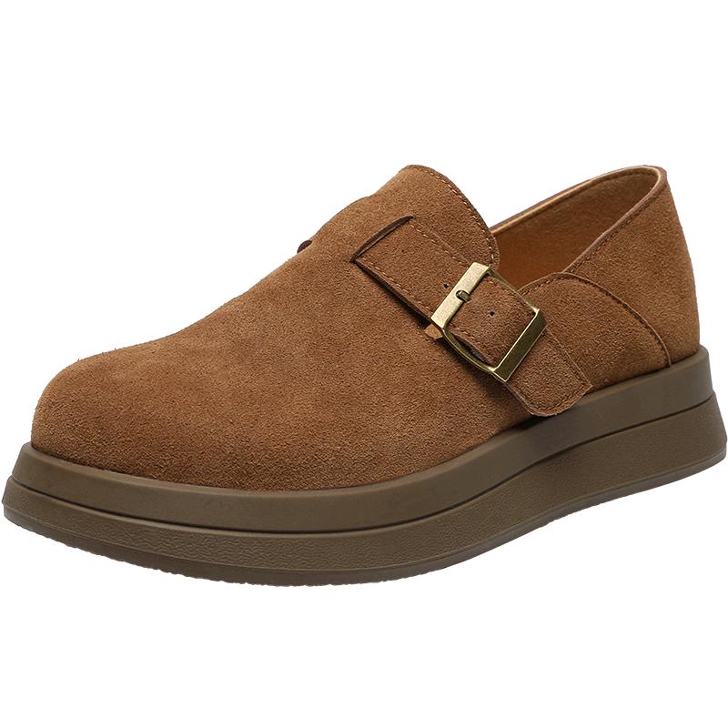 ZHR Women s Retro Platform Buckle Slip-On Shoes EU 37