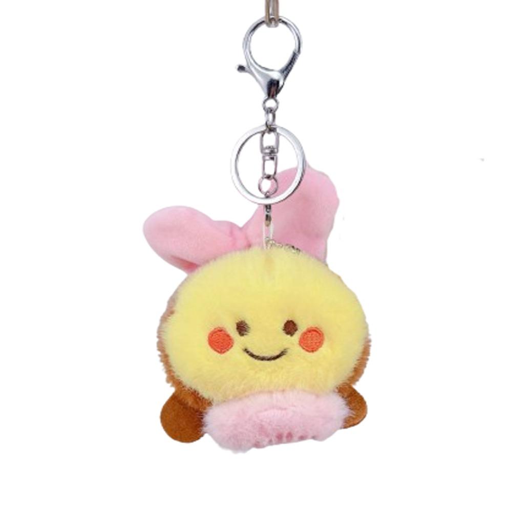 Cartoon Plush Bag Pendant Soft Creative Drawstring Doll Cartoon Bee Keychain  Women Men