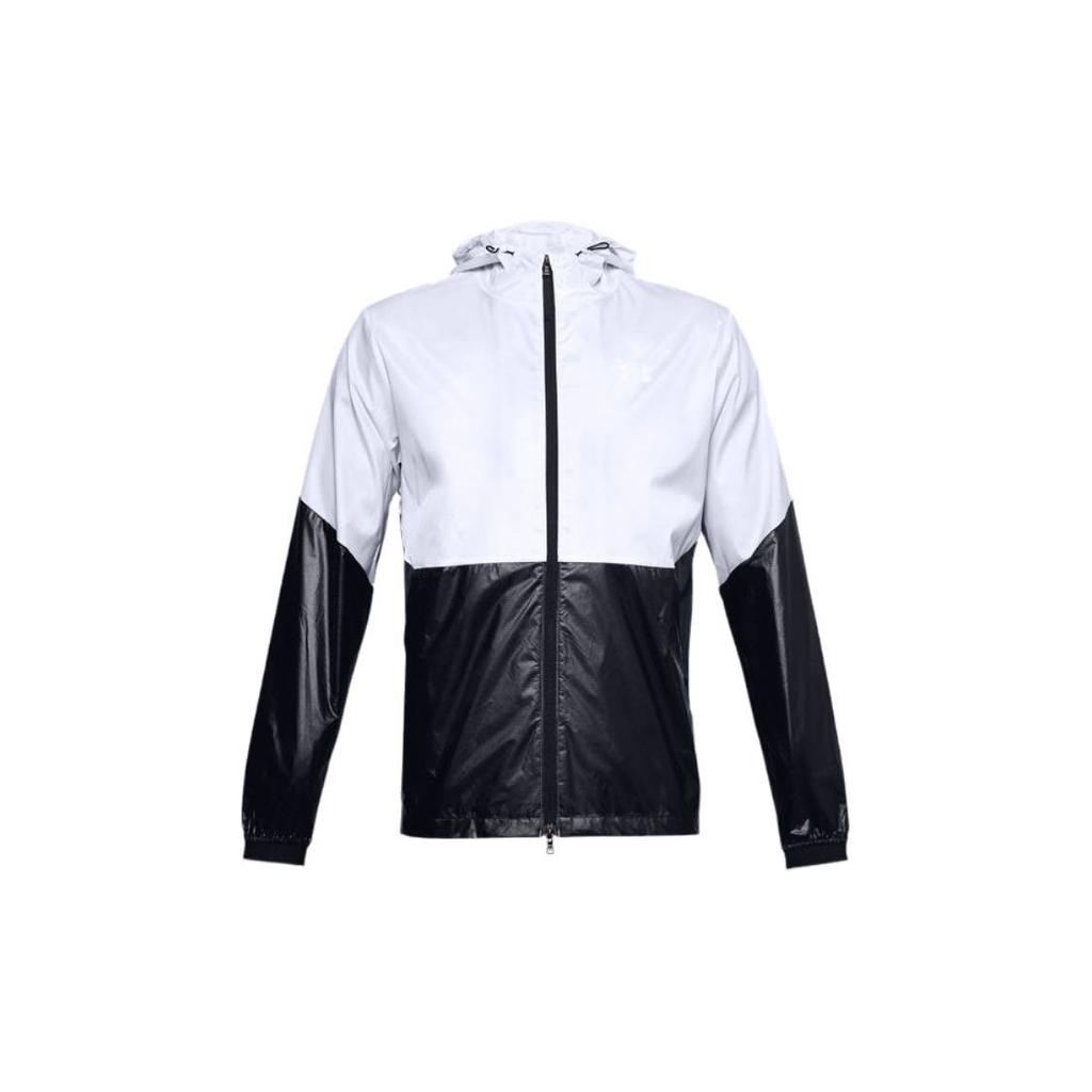 Under Armour Recover Legacy Colorblock Zip Hoodie Long Sleeve Jacket Men Tops Black 1353370-100