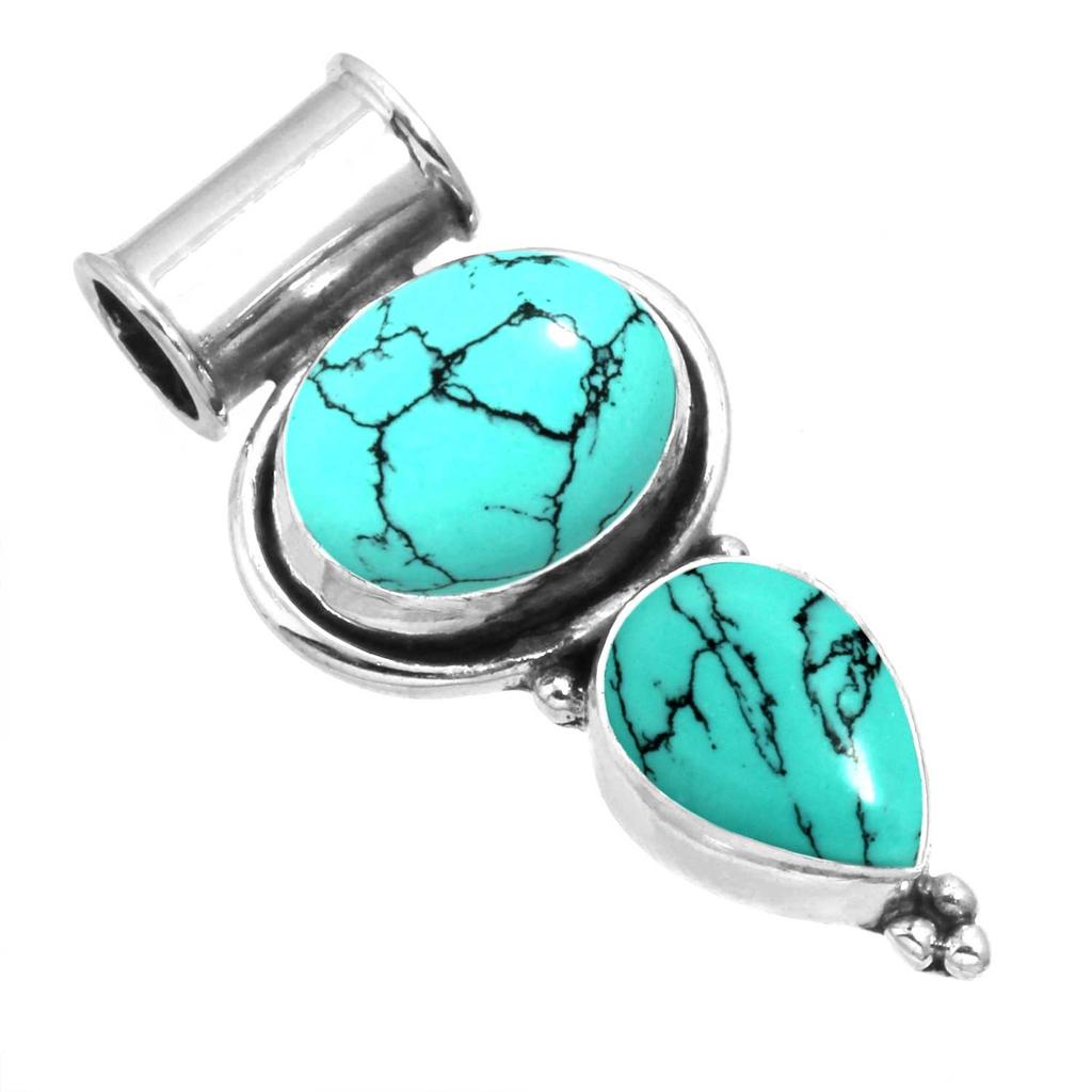 925 Sterling Silver Pendant Women Gemstone Handmade Jewelry Thanksgiving Gift Blue Green Purple Copper Turquoise Pearl Lapis Mother Of Pearl Cocktail