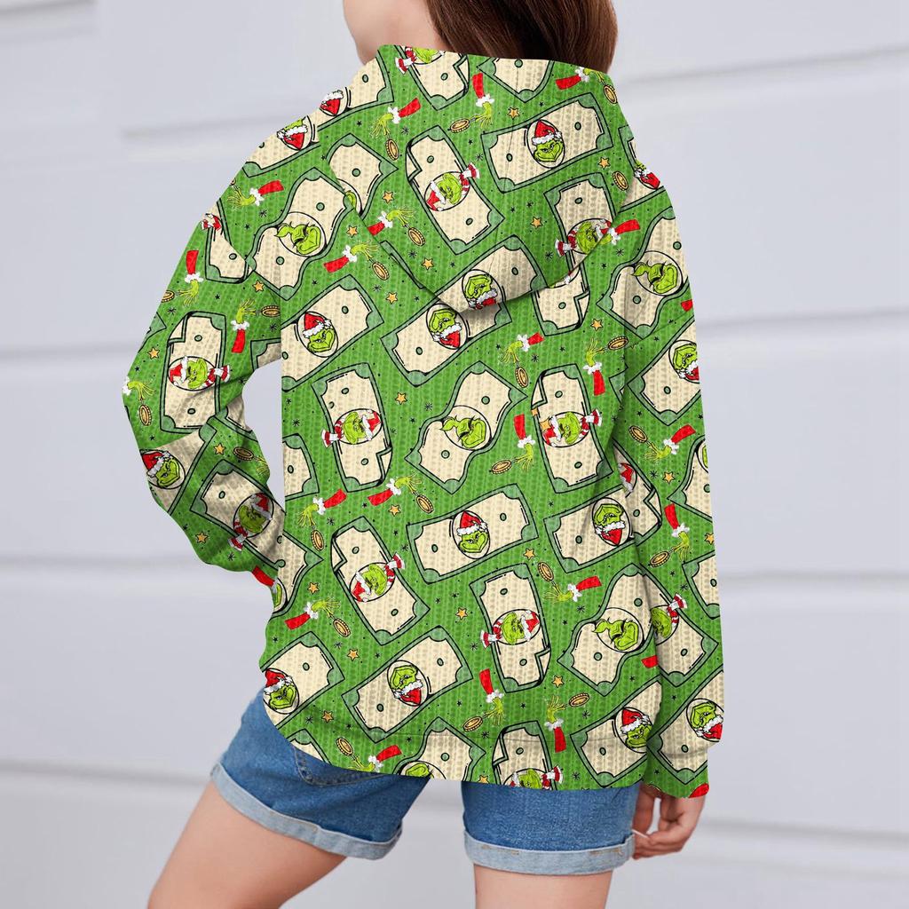 Children Girls And Boys Fashion Jacket Casual Printed Long-sleeved Hooded Cardigan Sweatshirts