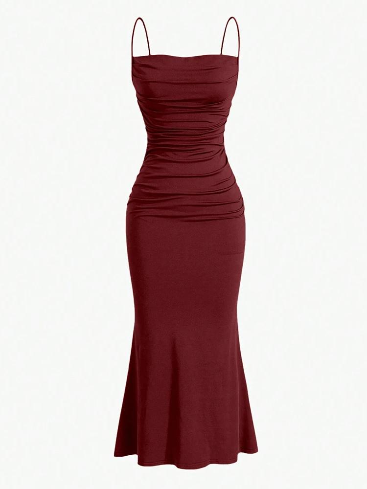 Summer Women's Dresses Elegant Fitting Slim Strap Dress Female Fashion Party Dresses