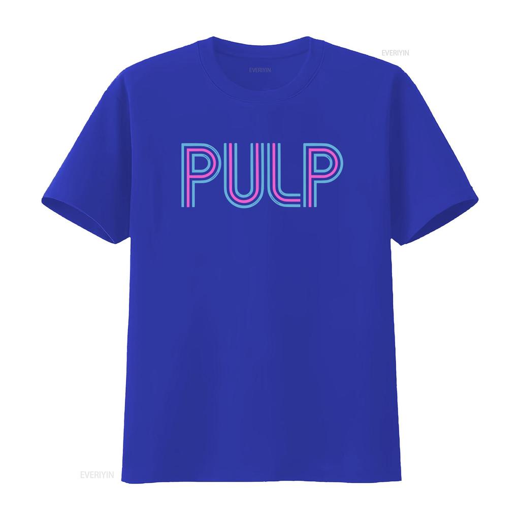 Pulp Intro Logo Official T Shirt for Men Stylish Print vintage Washed Top For Everyday Wear Stretched Soft Versatile streetwear