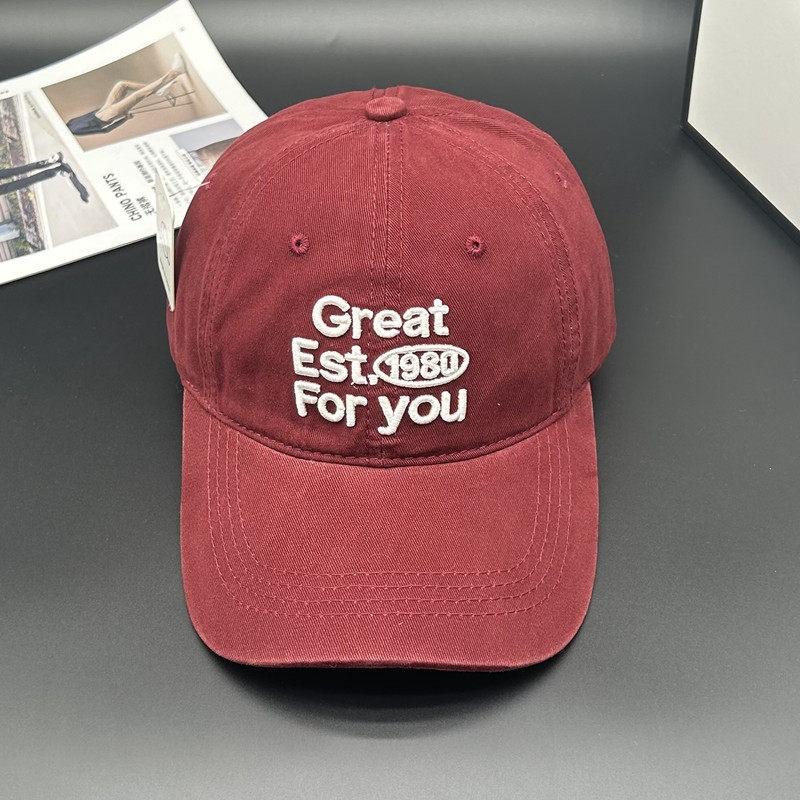 Fashion Hat Korean Version Four Seasons Versatile Beige Soft Top Cap Women's Trend Brand Embroidered Alphabet Baseball Cap Men's Japanese Sun Hat