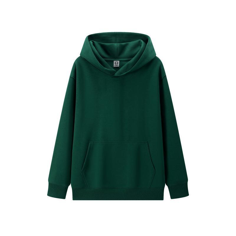 

Men s Retro Trendy Hooded Cotton Sweatshirt, Solid Color, Loose Fit, 300g Pullover. L