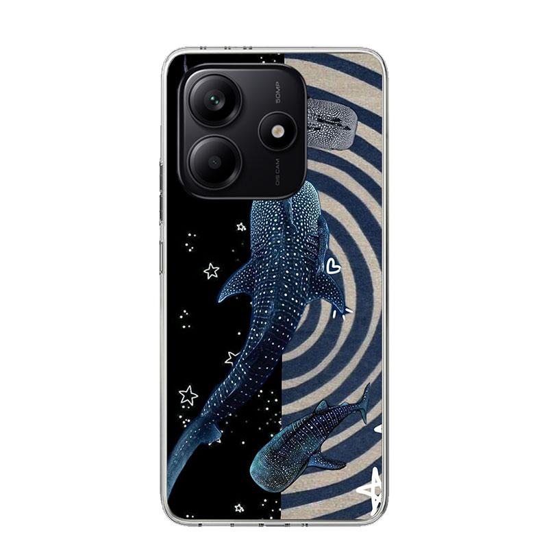 Ocean Whale Shark Phone Case For Xiaomi Redmi Note 15 14 13 12S 12 Pro Plus 11S 11E 11 11T 10S 10 Art Soft Pattern Cover Redmi N