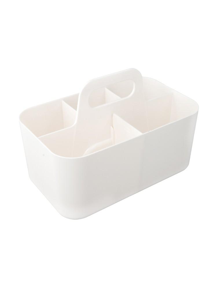 Aesthetic Plastic Storage Solution with Removable Dividers for Convenience