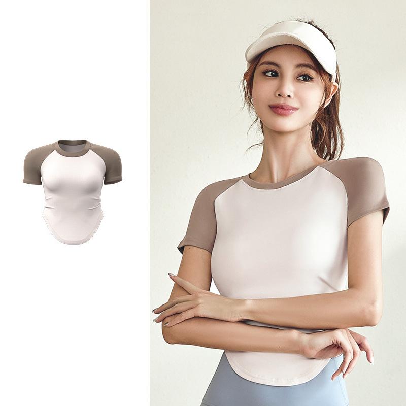 Sommer Nahtlose Sport T Shirt Frauen Kurzarm Fitness Schnell trocknend Yoga Shirts Sportswear Workout Training Gym Tees