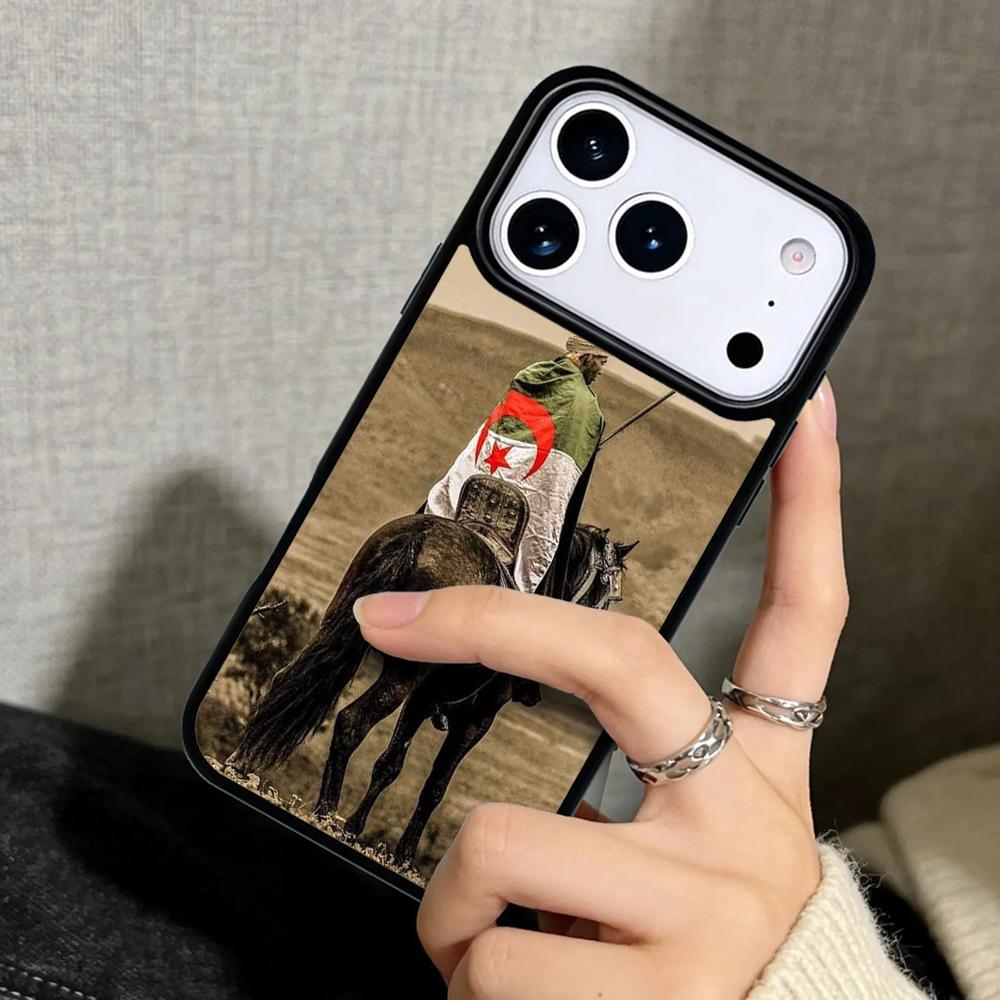 Schutzhülle Case für iPhone 17 Air 16 Pro Max 15 Plus 11 13 Mini 14 12 Rückseite Handyhülle Algerien Flagge
