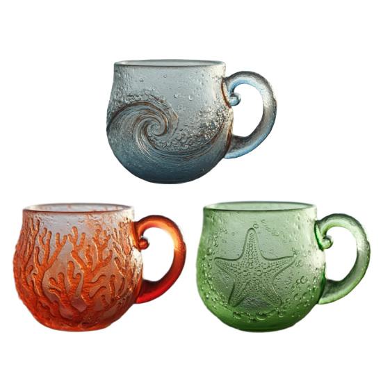 Ocean Themed Resin Mug Handmade Coffee Tea Mug Colorful Gradient Art Craft Cup Unique Gift for Home Office Use