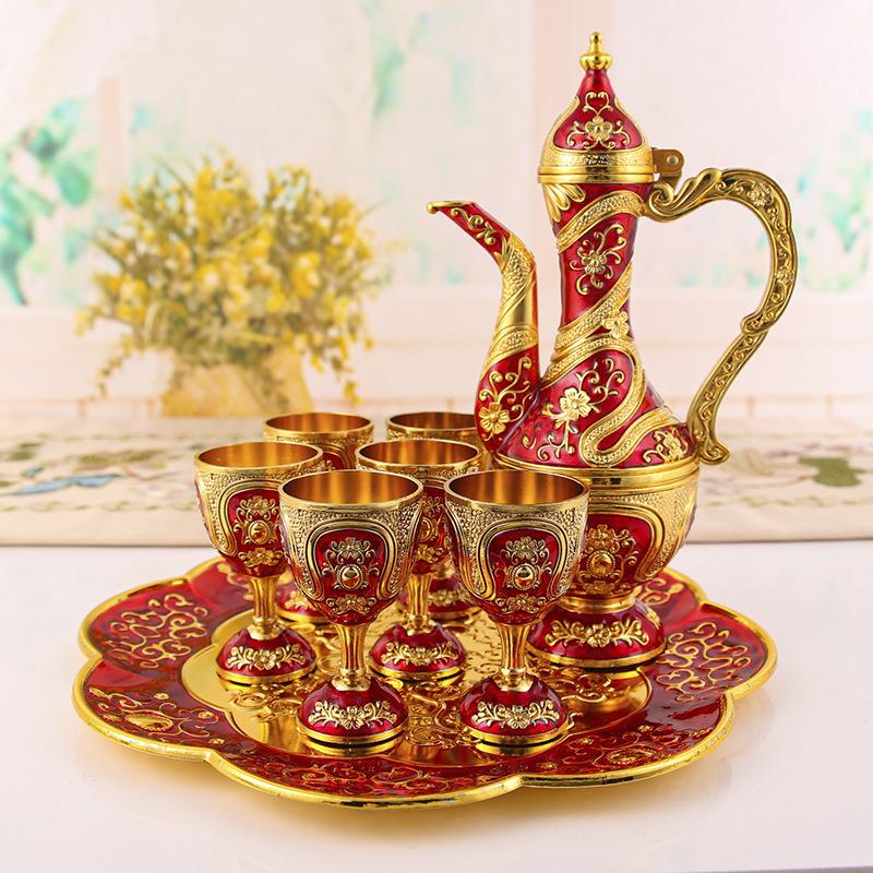 

European liquor wine set home creative liquor glass wine jug wedding high-end wine dispenser old wine pot gift