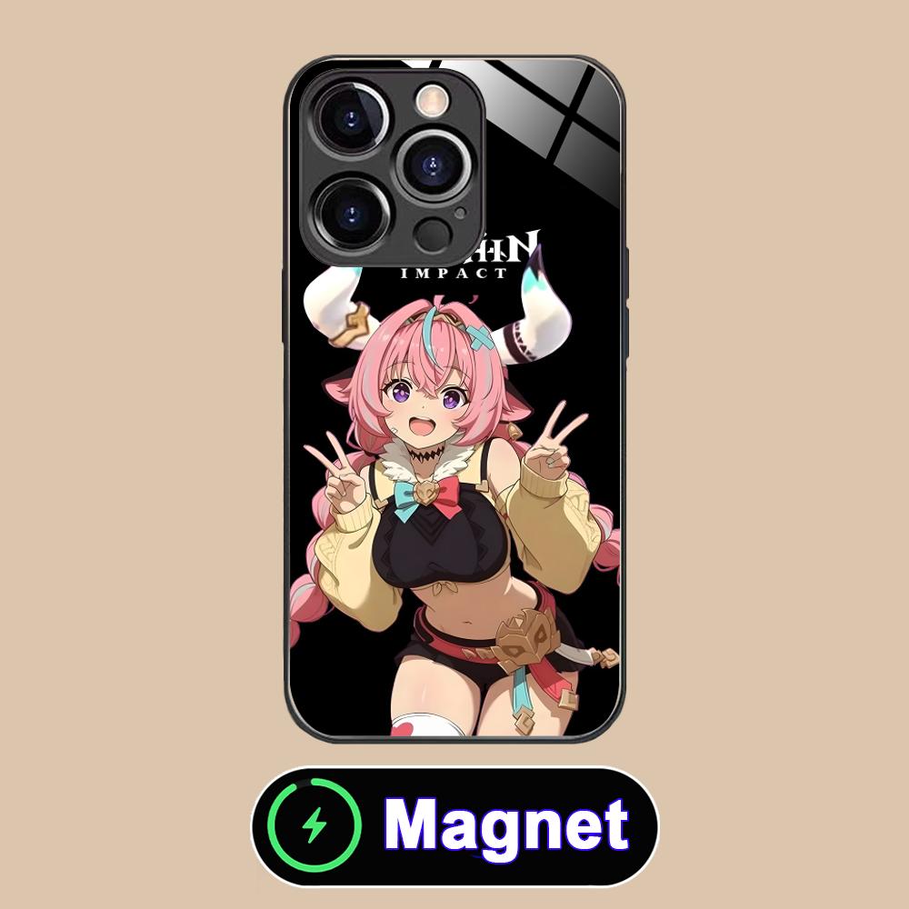 Game GI Varesa Glass MagSafe Mobile Phone Case for iPhone 17 16 15 14 13 12 11 Air Pro Max Plus Mini Colorful Cover iPhone 11 Pro Max