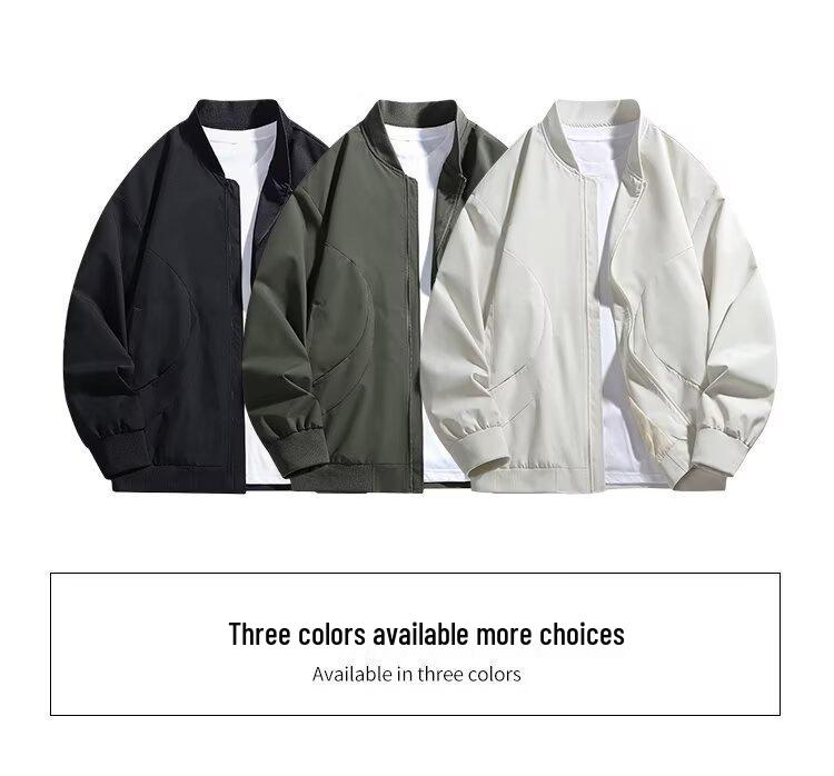 Giacca Bomber da Uomo Stile Coreano con Collo Rialzato – Casuale e Versatile per Primavera e Autunno