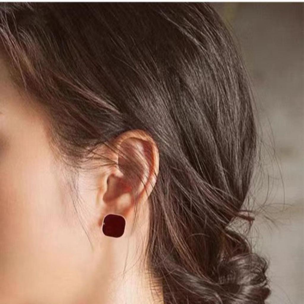 Rhombus Diamond Inlaid Black Stud Earrings - Elegant, Versatile, High-End Fashion Design