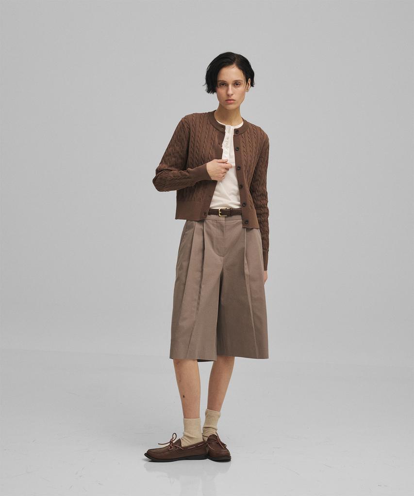 ANOTHER OFFICE WOMEN W. Officer Bermuda Pants (Dark Mink)