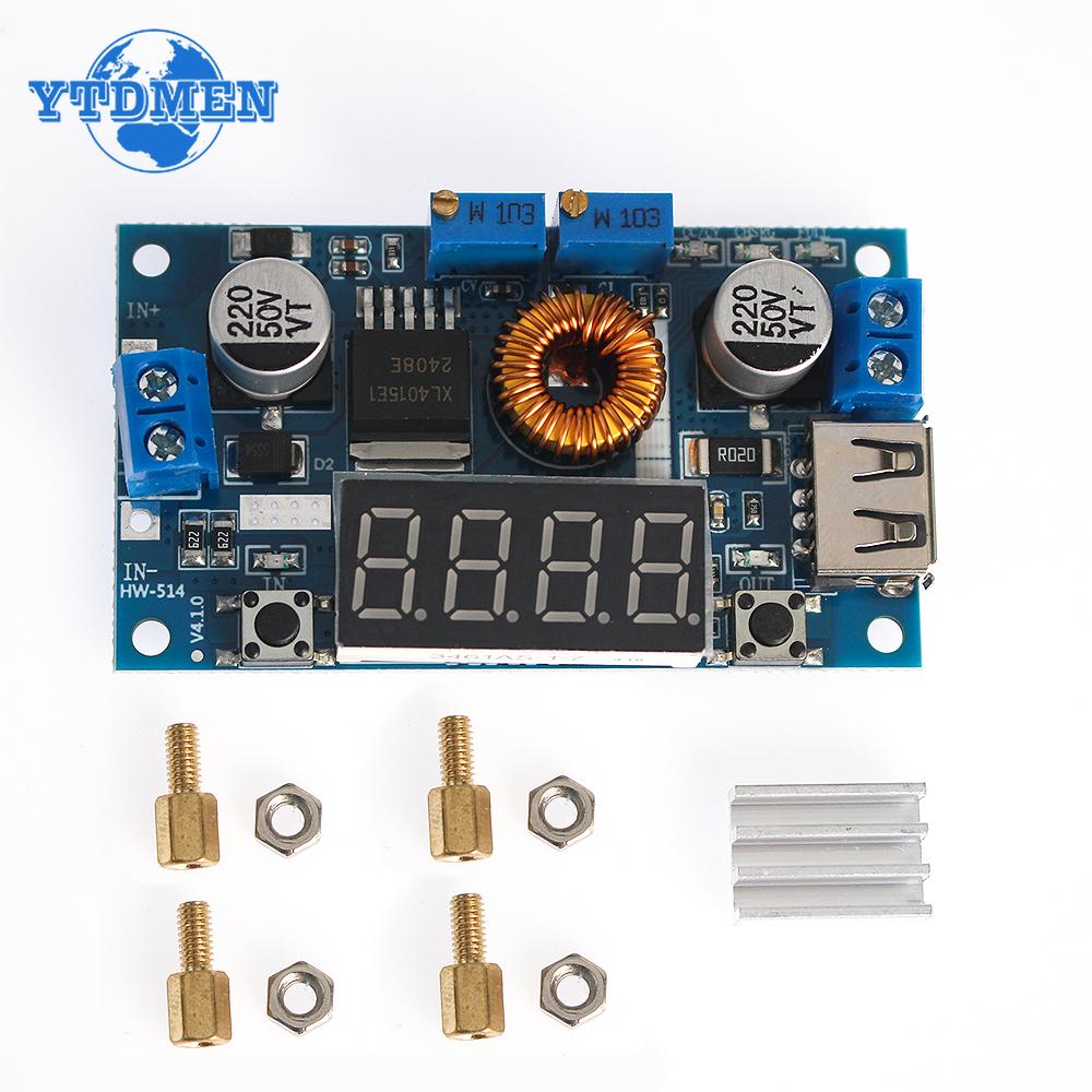 

5A XL4015 DC-DC Перетворювач Регульований Знижувальний Зарядний Модуль Знижувальний Перетворювач Світлодіодний Драйвер з Червоним Вольтметром синій