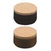 Candle Jar Practical Portable Wood Lid Black Elegant Cosmetic Pot for Coffee