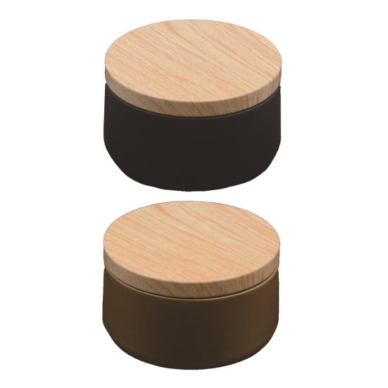Candle Jar Practical Portable Wood Lid Black Elegant Cosmetic Pot for Coffee