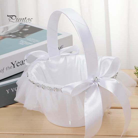 Innovative Portable Exquisite Workmanship Hand Flower Basket Feather Design Wedding Bridesmaid Flower Basket Scene Layout Prop
