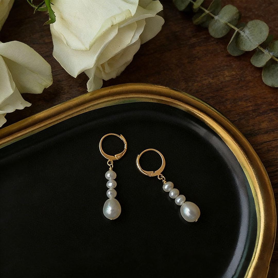 Simple Natural Freshwater Pearl Earrings Women s Ins Niche Design 18K Versatile Ear Buckle Light Luxury Earrings Long 2026