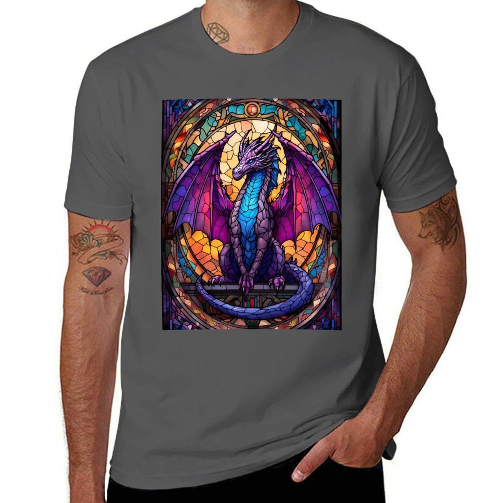 

Purple Drakonar Dragon T-Shirt g man t shirts for men t shirts for man graphic vintage T-Shirt 4XL
