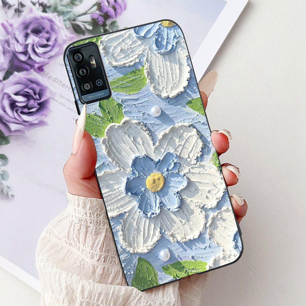 Für ZTE Blade A51 Hülle Für ZTE Blade A71 Case A7030 Luxus Schmetterling Liebe Süße Katze Cool Hübsch Löwe Bemalt Schwarzes Silikon
