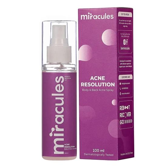 

Miracules Acne Resolution Спрей для тела от прыщей и прыщей 100 мл белый