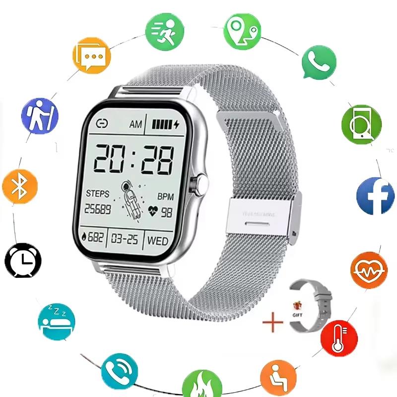 New Full Touch Screen Smart Watch for Men Women Gift Sports Fitness Watch Bluetooth Call Digital Smartwatch